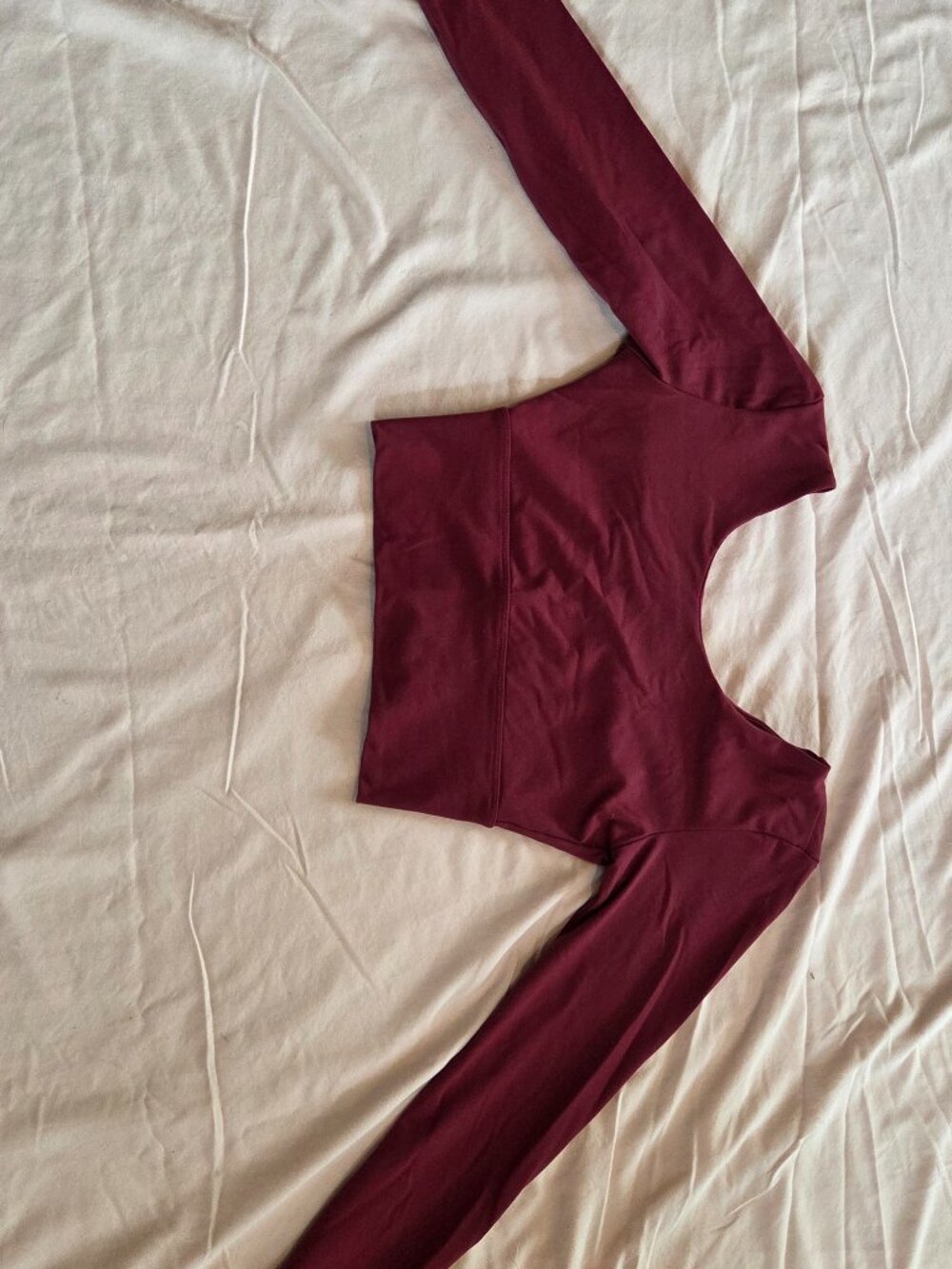 Dark red active active crop top